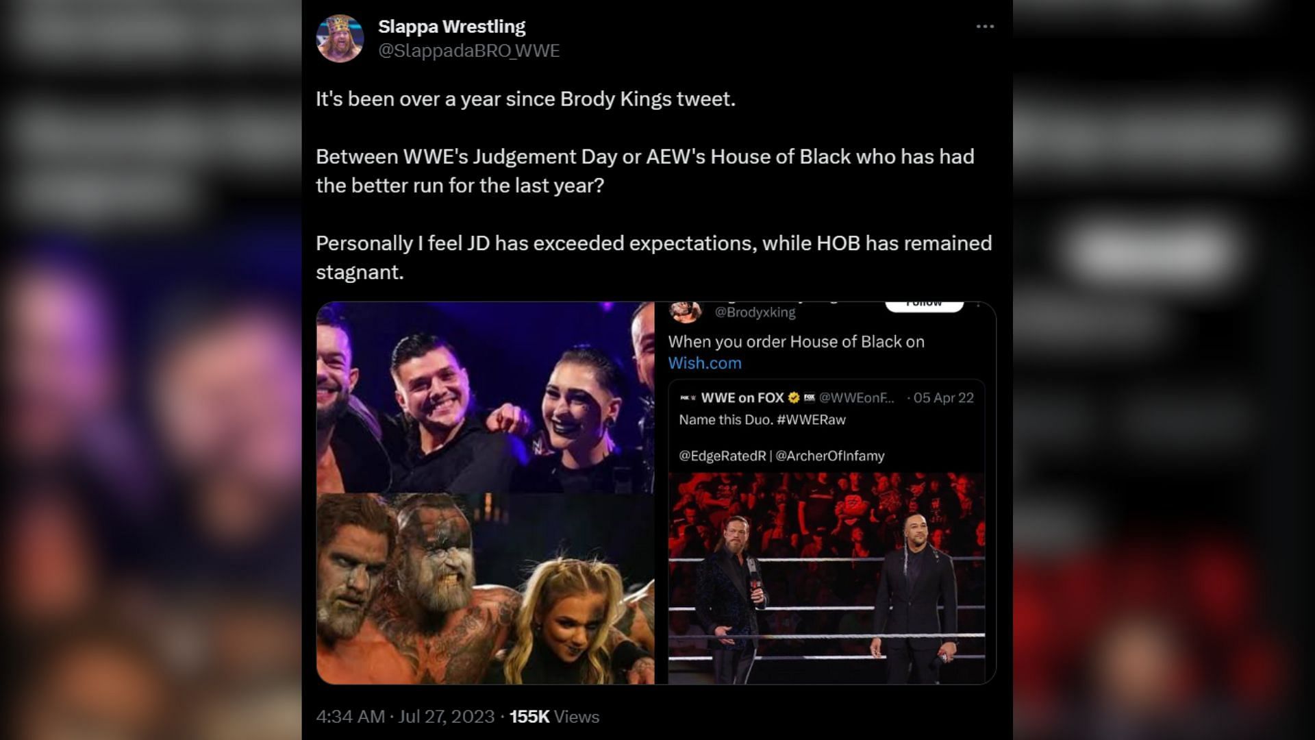 Screenshot of the fan's tweet